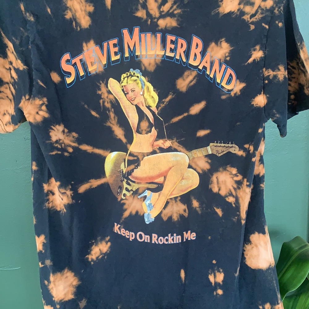 Custom Bleach Dye-Steve Miller Band. Size Small.